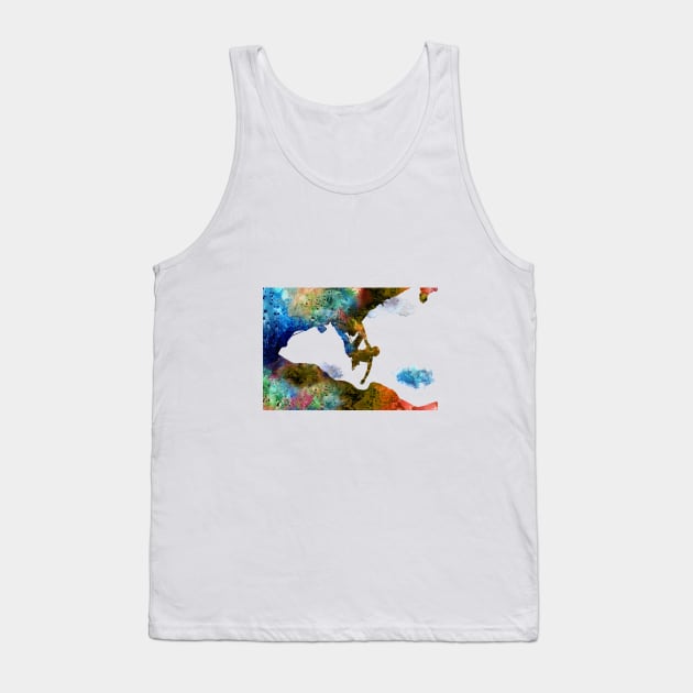 Rock climbing extreme sport man Tank Top by RosaliArt